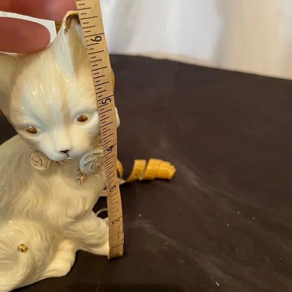 Cat Figurine Formalities Baum Bros White Gold Kitty Kitten Figure 24kt Ceramic - Picture 9 of 10